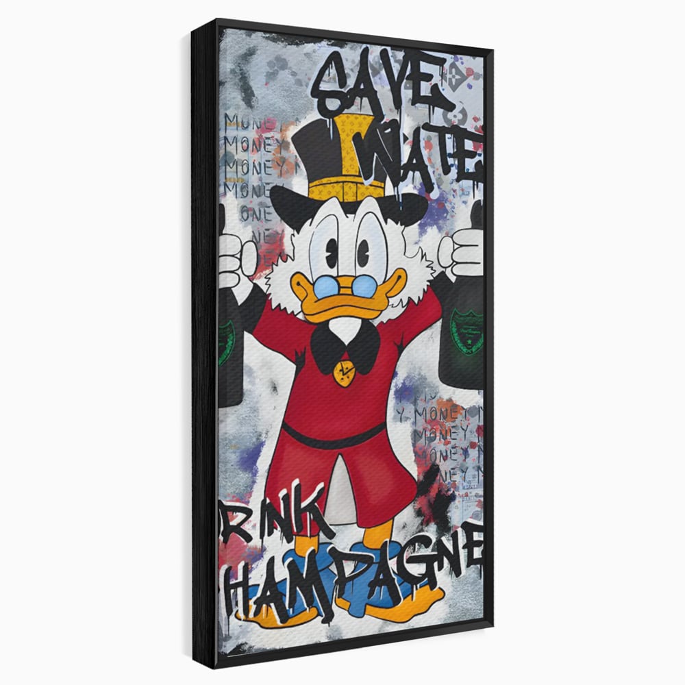 Tablou Canvas Premium, LuxCanva® C1140, Old Donald Ready To Party, Culori, Cartoon Character, Champagne, Good Life, Living Room, Bar, Relaxare, Culori Vibrante