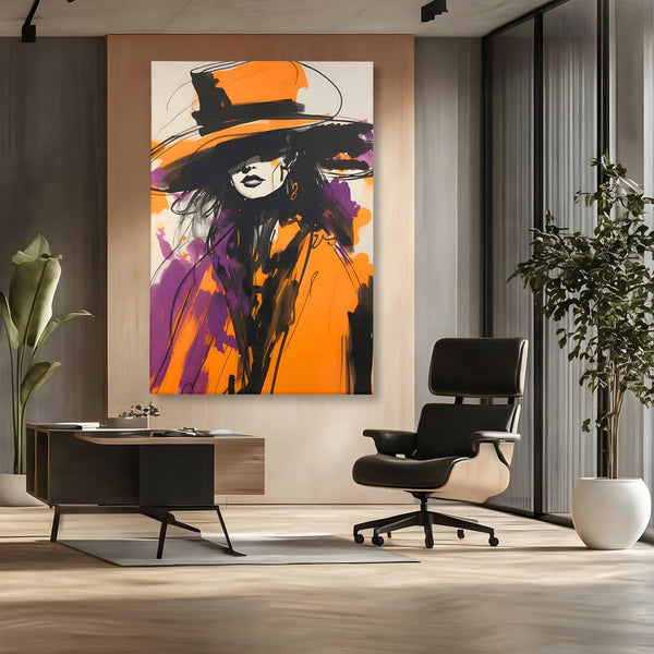 Tablou Canvas Premium LuxCanva® C1141, Classy Lady , Culori, Fashion, Beauty, Living Room, Bar, Relaxare, Culori Vibrante