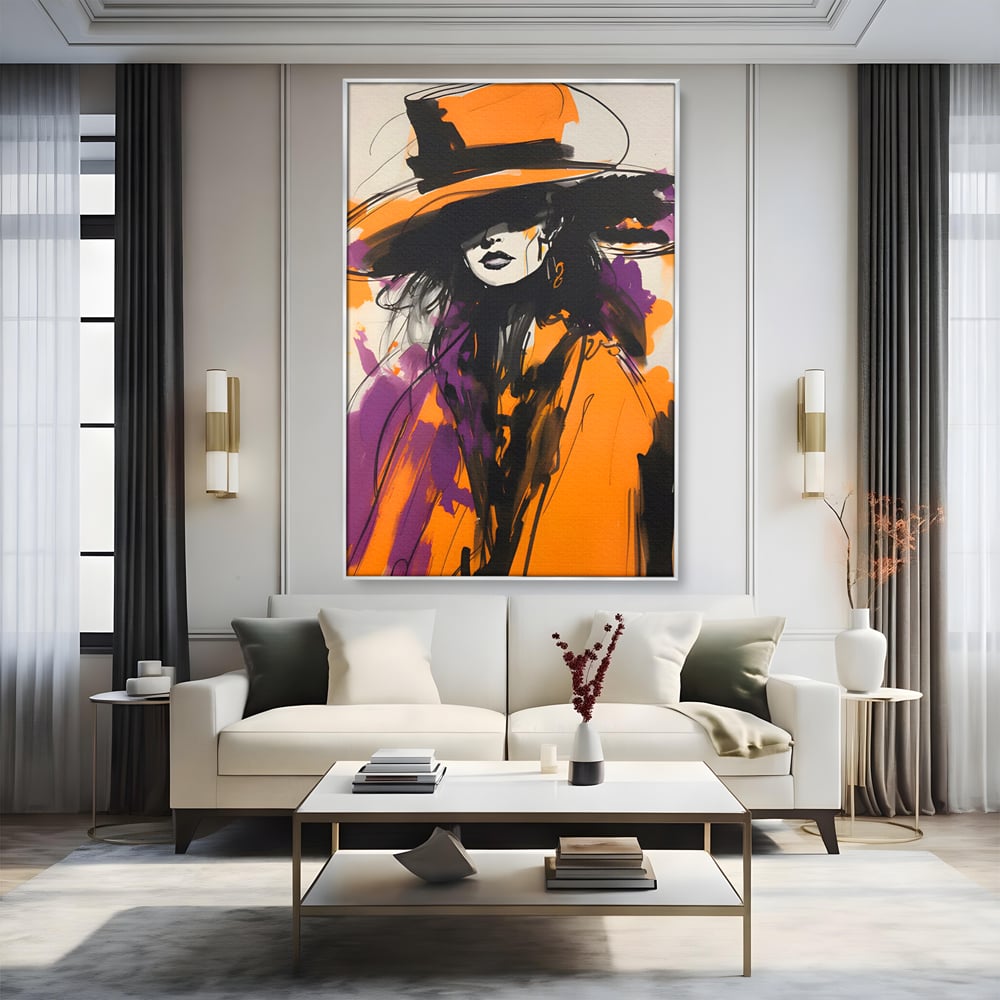 Tablou Canvas Premium LuxCanva® C1141, Classy Lady , Culori, Fashion, Beauty, Living Room, Bar, Relaxare, Culori Vibrante