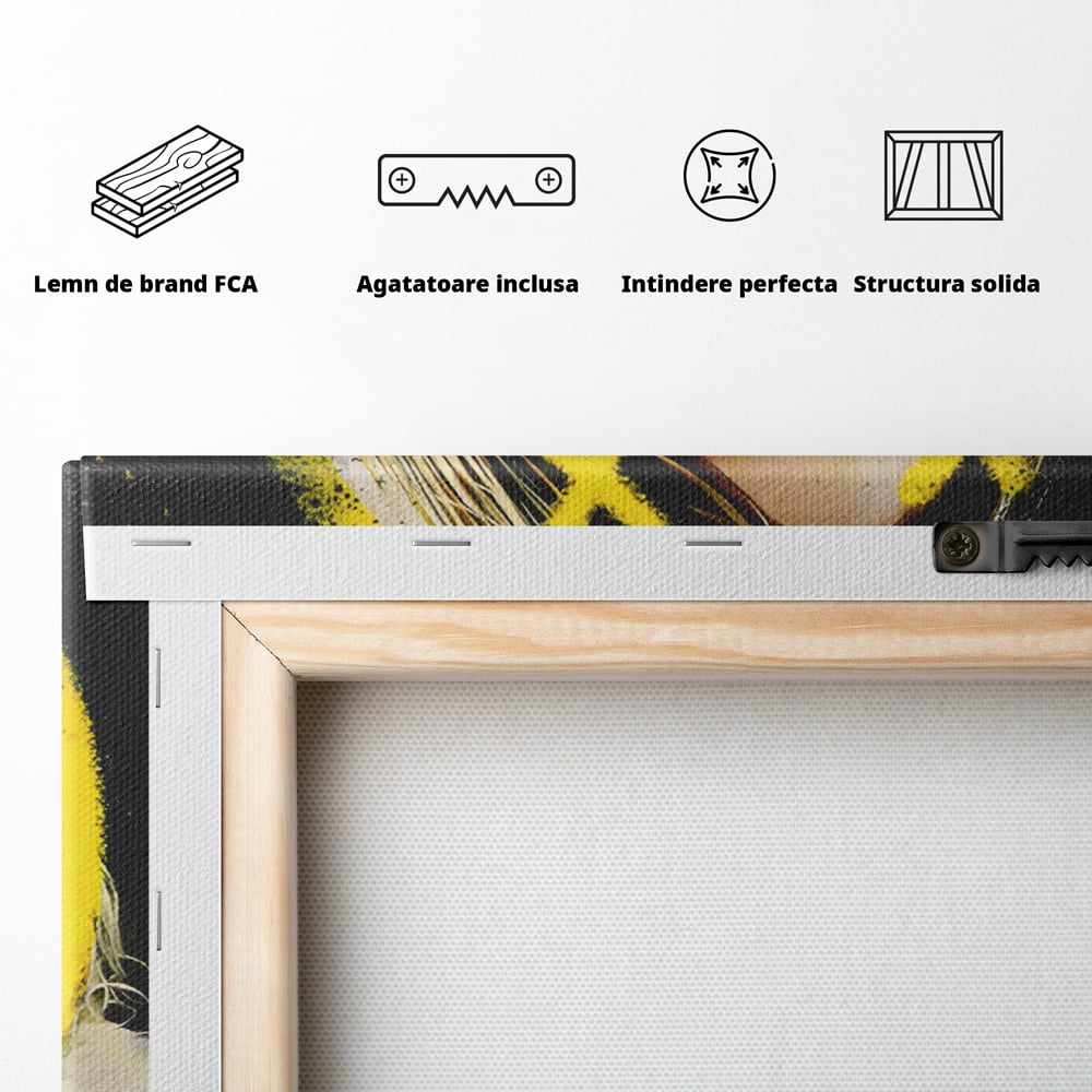 Tablou Canvas Premium LuxCanva® C1142, Kurt Kobain , Culori, Artist, Icon, Musician, Living Room, Bar, Relaxare, Culori Vibrante