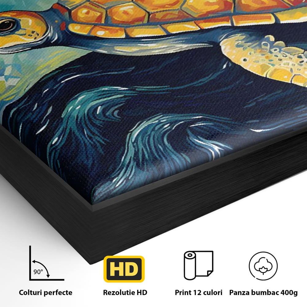 Tablou Canvas Premium LuxCanva® C1144, Turtle In The Ocean , Culori, Water, Swimming, Sky, Living Room, Relaxare, Culori Vibrante