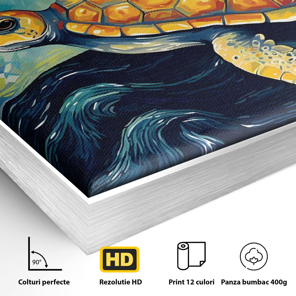 Tablou Canvas Premium LuxCanva® C1144, Turtle In The Ocean , Culori, Water, Swimming, Sky, Living Room, Relaxare, Culori Vibrante