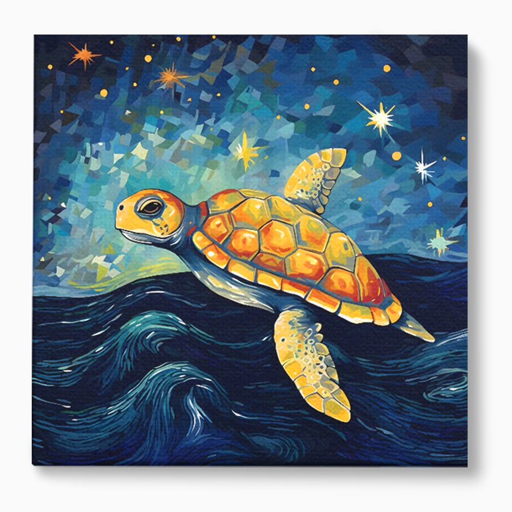 Tablou Canvas Premium LuxCanva® C1144, Turtle In The Ocean , Culori, Water, Swimming, Sky, Living Room, Relaxare, Culori Vibrante