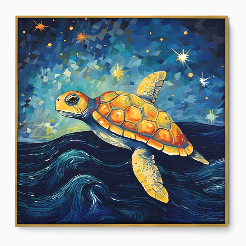 Tablou Canvas Premium LuxCanva® C1144, Turtle In The Ocean , Culori, Water, Swimming, Sky, Living Room, Relaxare, Culori Vibrante