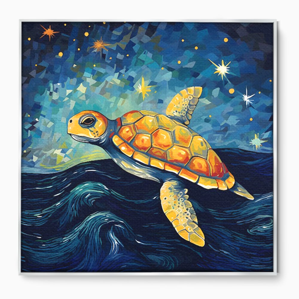 Tablou Canvas Premium LuxCanva® C1144, Turtle In The Ocean , Culori, Water, Swimming, Sky, Living Room, Relaxare, Culori Vibrante
