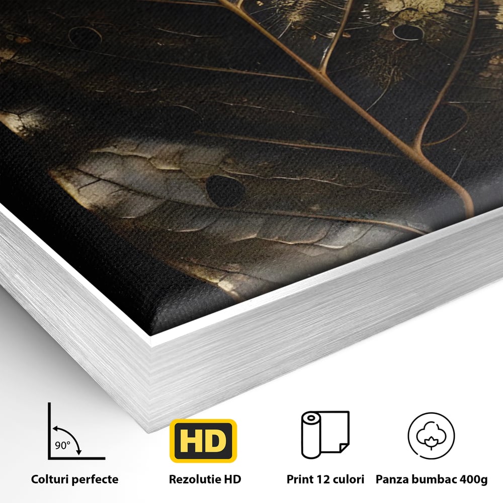 Tablou Canvas Premium LuxCanva® C1145, Old Golden Leaf , Culori, Nature, Time, Age, Living Room, Relaxare, Culori Vibrante