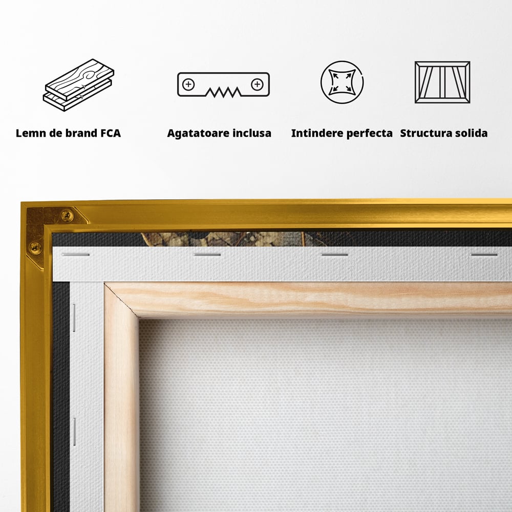 Tablou Canvas Premium LuxCanva® C1145, Old Golden Leaf , Culori, Nature, Time, Age, Living Room, Relaxare, Culori Vibrante
