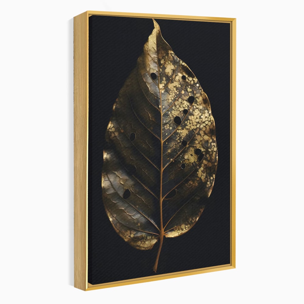 Tablou Canvas Premium LuxCanva® C1145, Old Golden Leaf , Culori, Nature, Time, Age, Living Room, Relaxare, Culori Vibrante