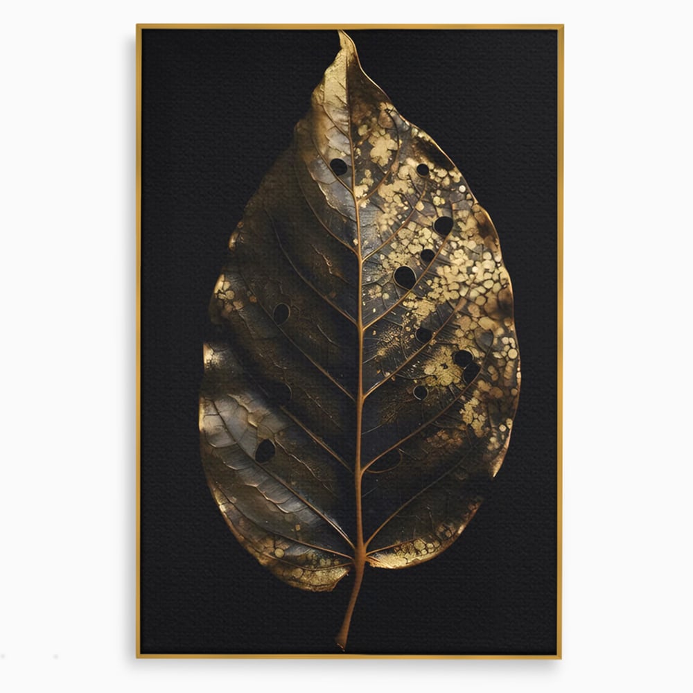 Tablou Canvas Premium LuxCanva® C1145, Old Golden Leaf , Culori, Nature, Time, Age, Living Room, Relaxare, Culori Vibrante