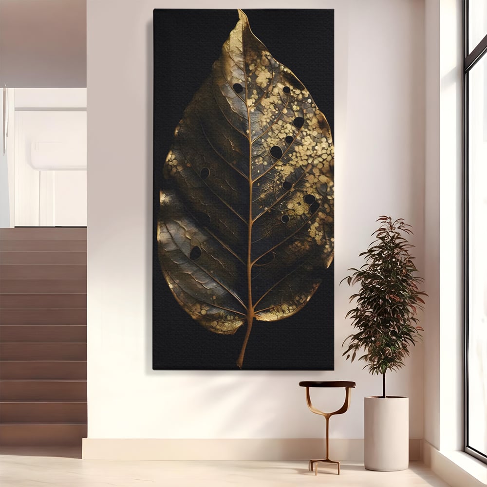 Tablou Canvas Premium LuxCanva® C1145, Old Golden Leaf , Culori, Nature, Time, Age, Living Room, Relaxare, Culori Vibrante
