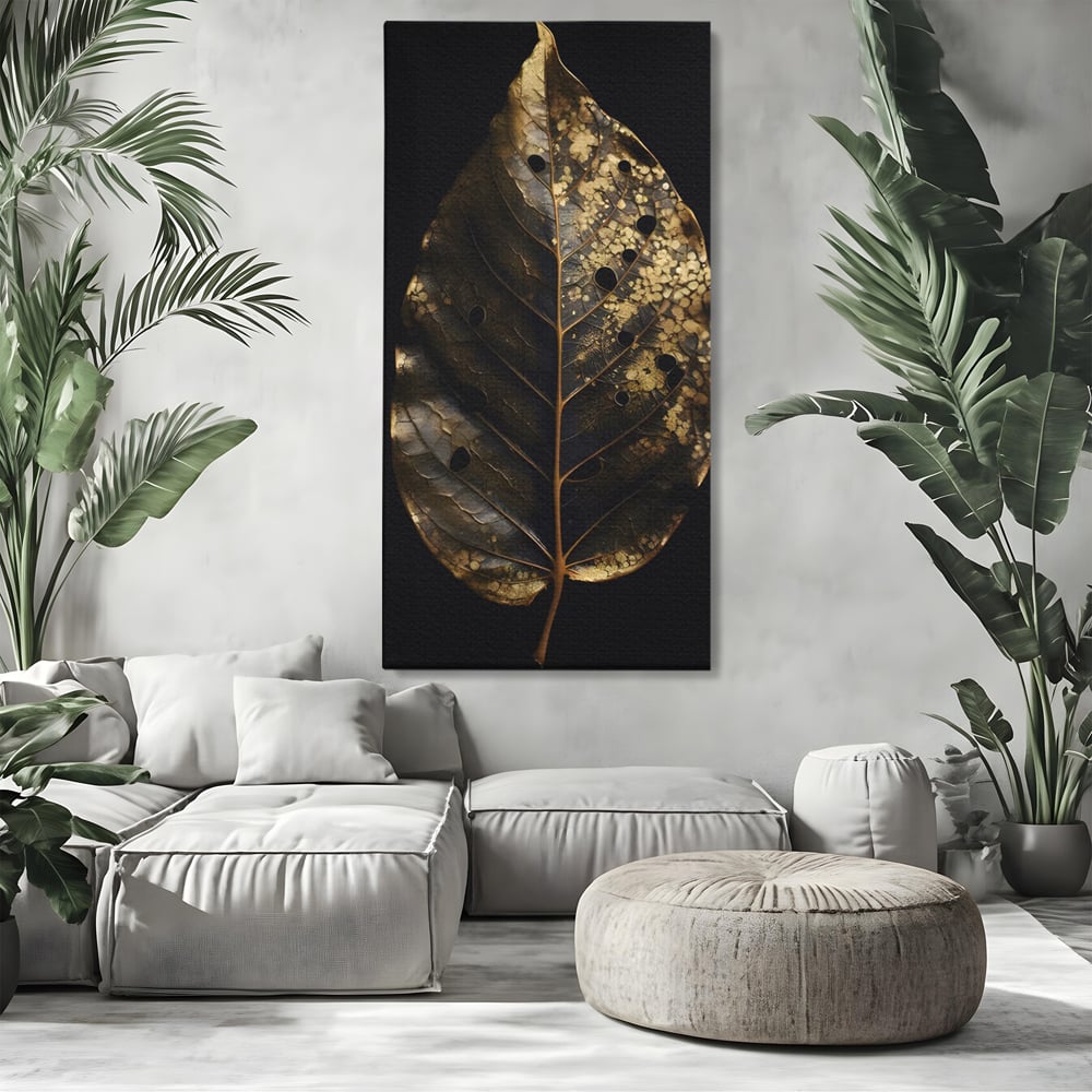 Tablou Canvas Premium LuxCanva® C1145, Old Golden Leaf , Culori, Nature, Time, Age, Living Room, Relaxare, Culori Vibrante