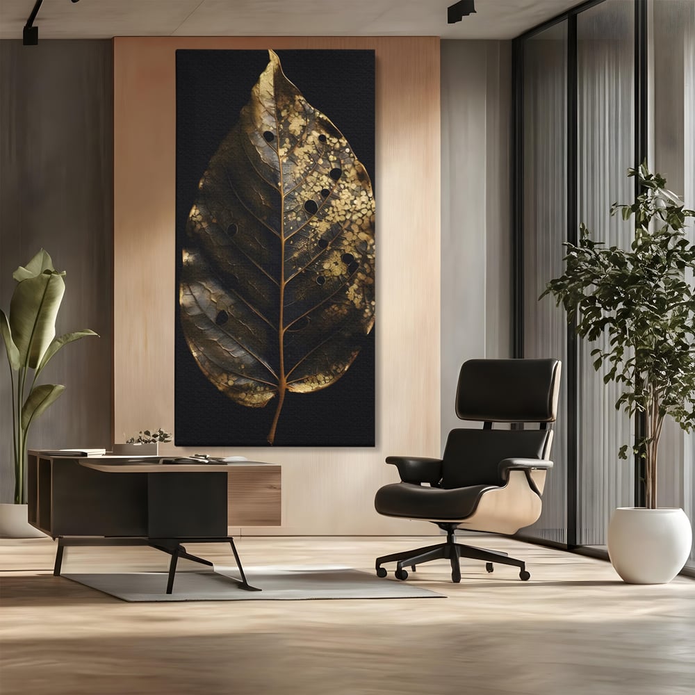 Tablou Canvas Premium LuxCanva® C1145, Old Golden Leaf , Culori, Nature, Time, Age, Living Room, Relaxare, Culori Vibrante