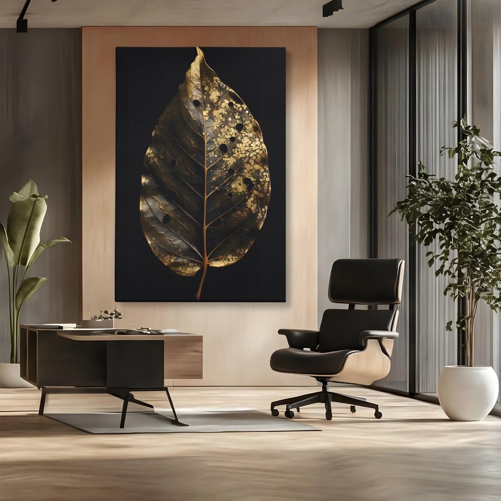 Tablou Canvas Premium LuxCanva® C1145, Old Golden Leaf , Culori, Nature, Time, Age, Living Room, Relaxare, Culori Vibrante