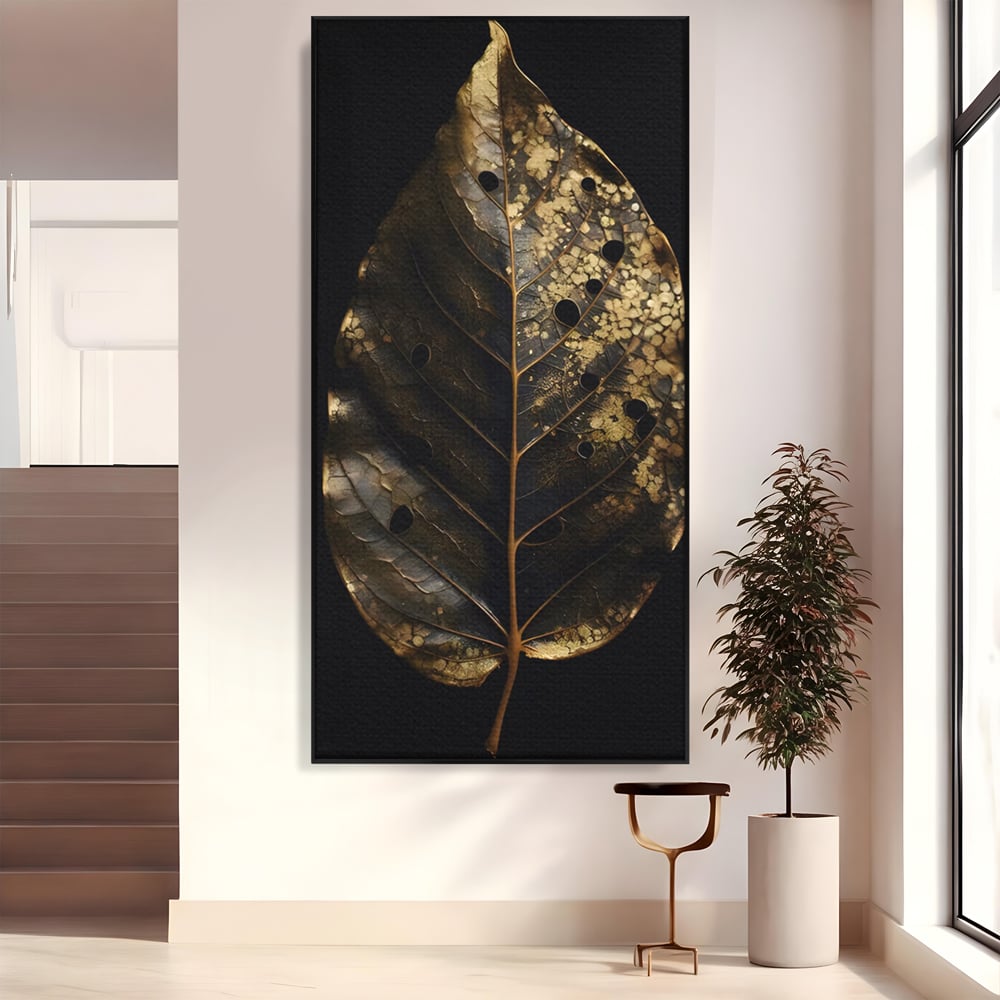 Tablou Canvas Premium LuxCanva® C1145, Old Golden Leaf , Culori, Nature, Time, Age, Living Room, Relaxare, Culori Vibrante