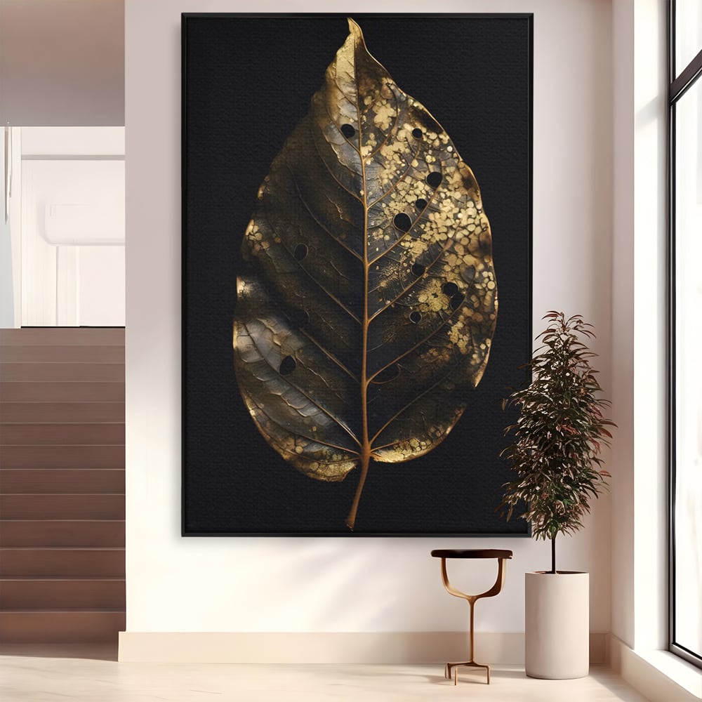 Tablou Canvas Premium LuxCanva® C1145, Old Golden Leaf , Culori, Nature, Time, Age, Living Room, Relaxare, Culori Vibrante