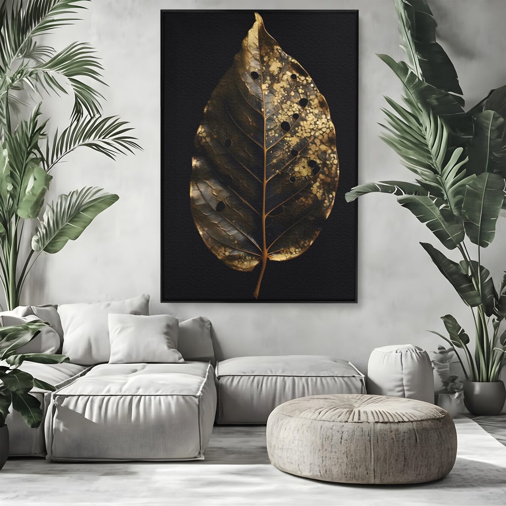 Tablou Canvas Premium LuxCanva® C1145, Old Golden Leaf , Culori, Nature, Time, Age, Living Room, Relaxare, Culori Vibrante