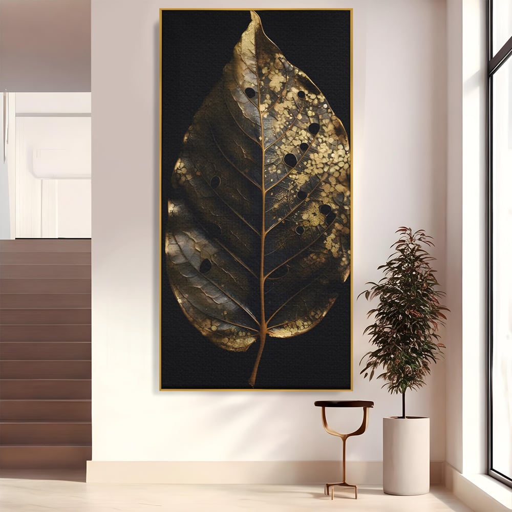 Tablou Canvas Premium LuxCanva® C1145, Old Golden Leaf , Culori, Nature, Time, Age, Living Room, Relaxare, Culori Vibrante