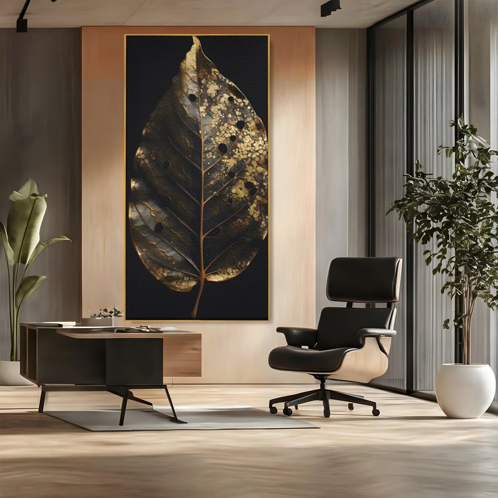 Tablou Canvas Premium LuxCanva® C1145, Old Golden Leaf , Culori, Nature, Time, Age, Living Room, Relaxare, Culori Vibrante
