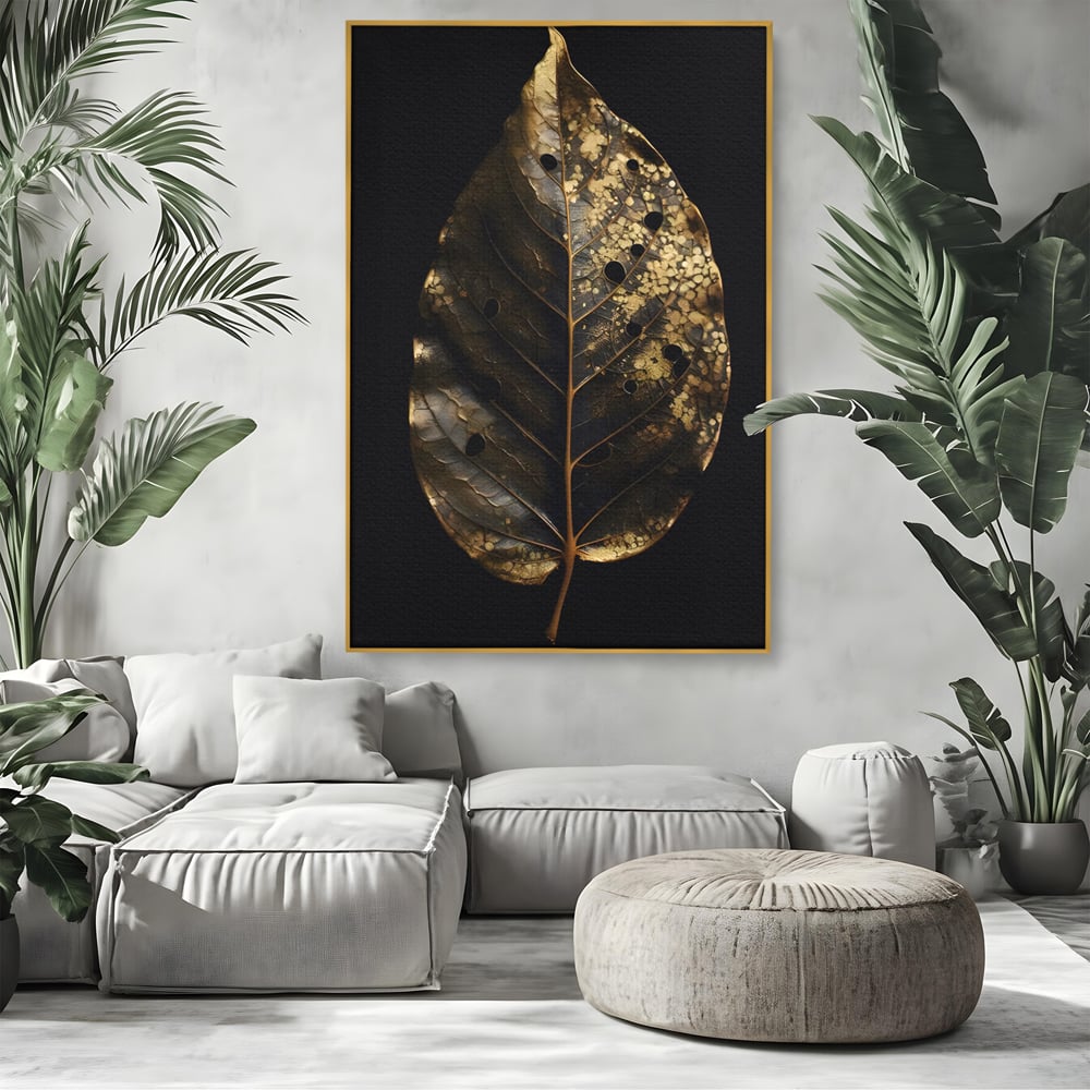 Tablou Canvas Premium LuxCanva® C1145, Old Golden Leaf , Culori, Nature, Time, Age, Living Room, Relaxare, Culori Vibrante