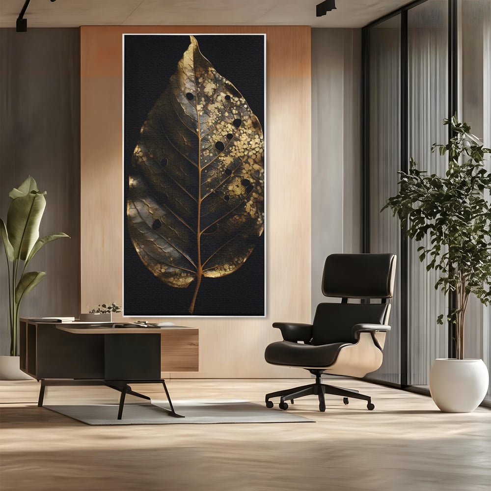 Tablou Canvas Premium LuxCanva® C1145, Old Golden Leaf , Culori, Nature, Time, Age, Living Room, Relaxare, Culori Vibrante