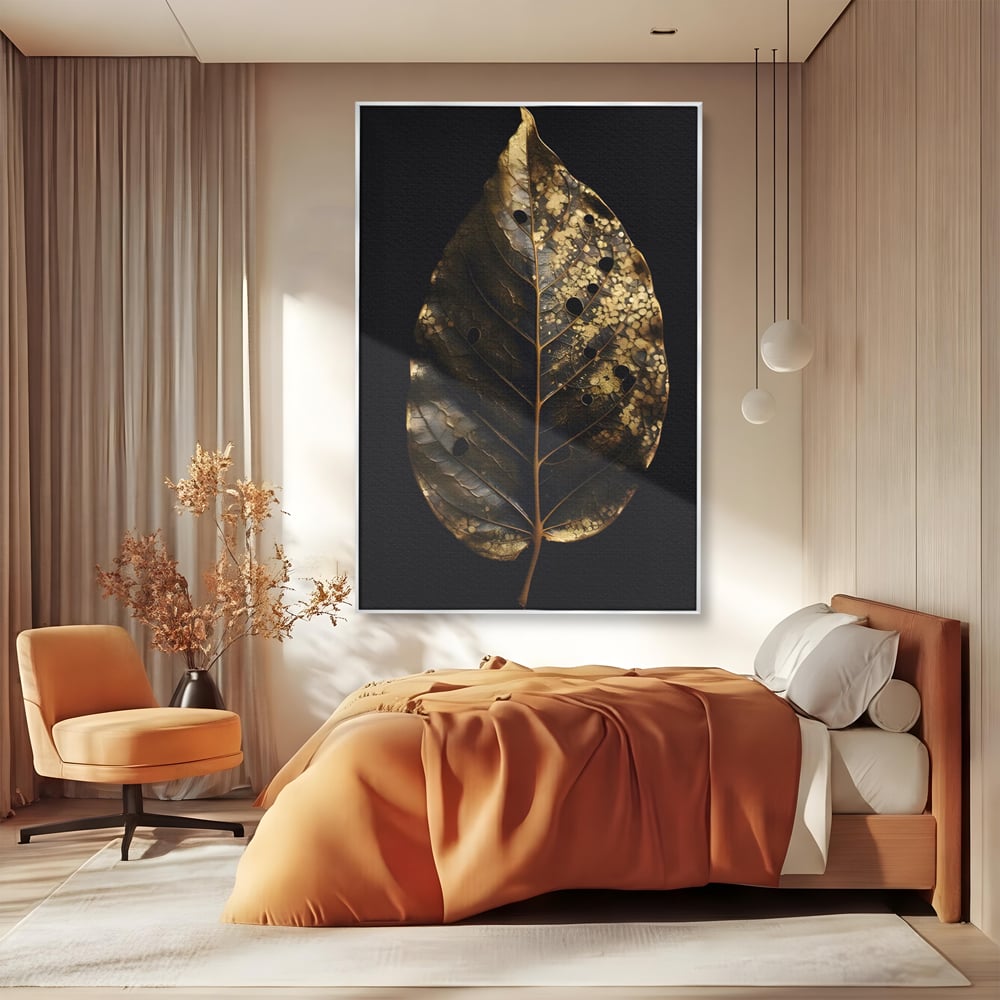 Tablou Canvas Premium LuxCanva® C1145, Old Golden Leaf , Culori, Nature, Time, Age, Living Room, Relaxare, Culori Vibrante