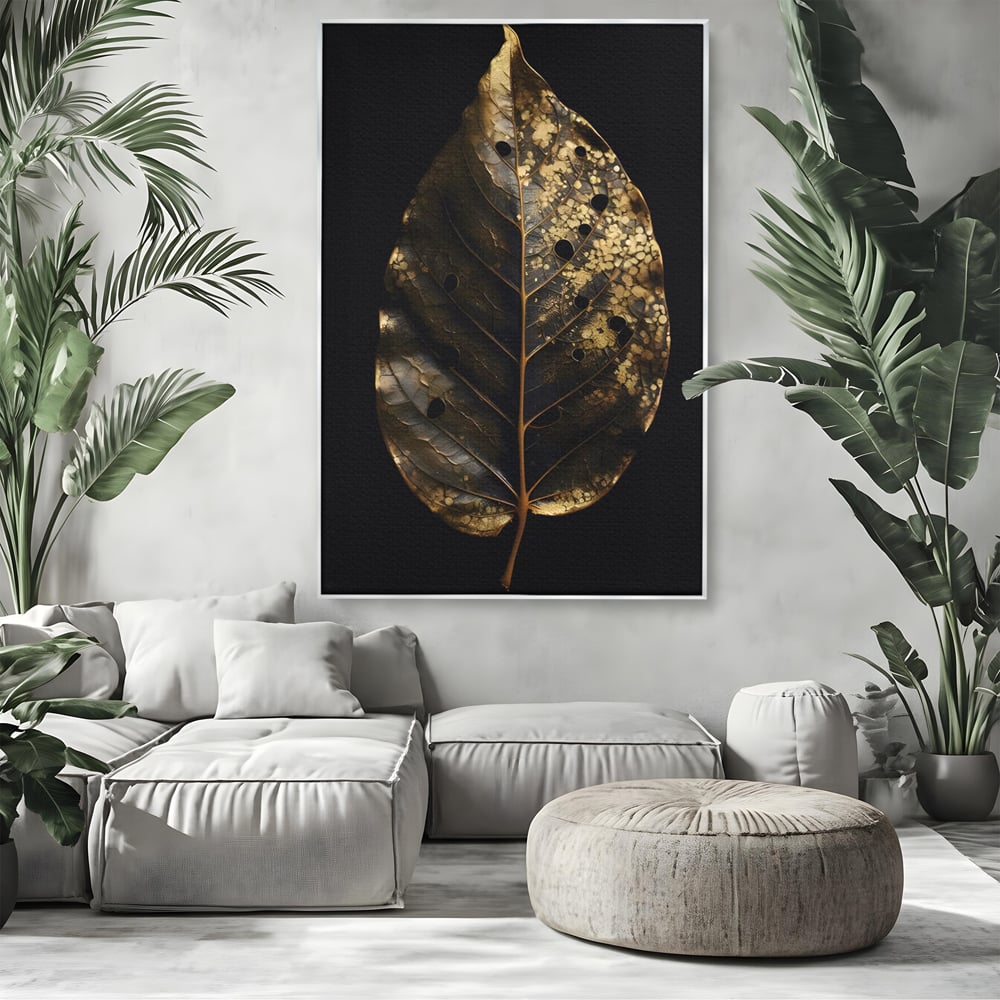 Tablou Canvas Premium LuxCanva® C1145, Old Golden Leaf , Culori, Nature, Time, Age, Living Room, Relaxare, Culori Vibrante