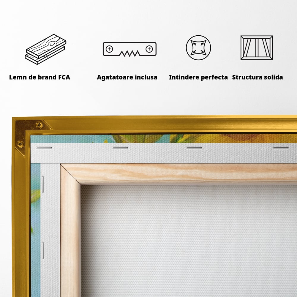 Tablou Canvas Premium LuxCanva® C1146, Vaza Cu Flori ,  Culori, Floarea Soarelui, Birou, Living Room, Relaxare, Culori Vibrante