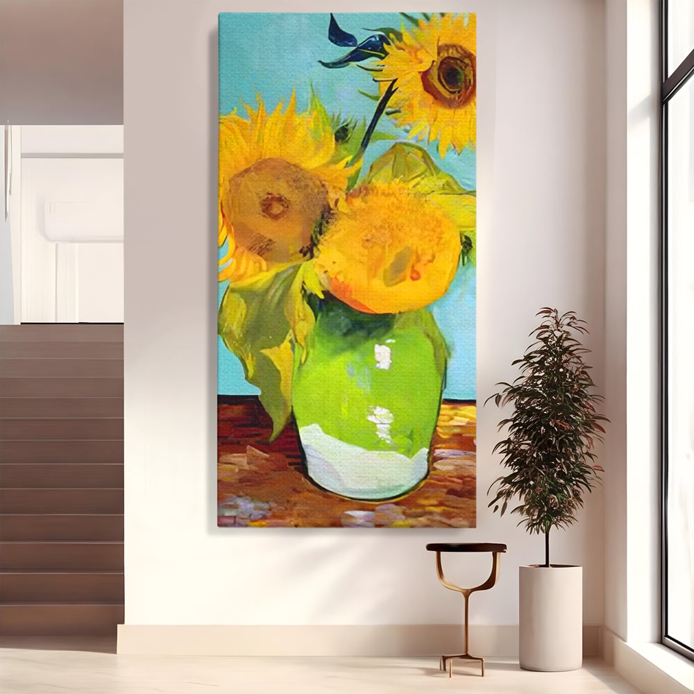 Tablou Canvas Premium LuxCanva® C1146, Vaza Cu Flori ,  Culori, Floarea Soarelui, Birou, Living Room, Relaxare, Culori Vibrante