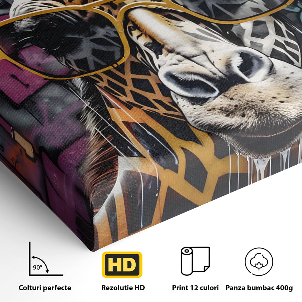 Tablou Canvas Premium LuxCanva® C1149, Safari Fashion , Culori, Plante, Natura, Moda, Animale, Living Room, Relaxare, Culori Vibrante