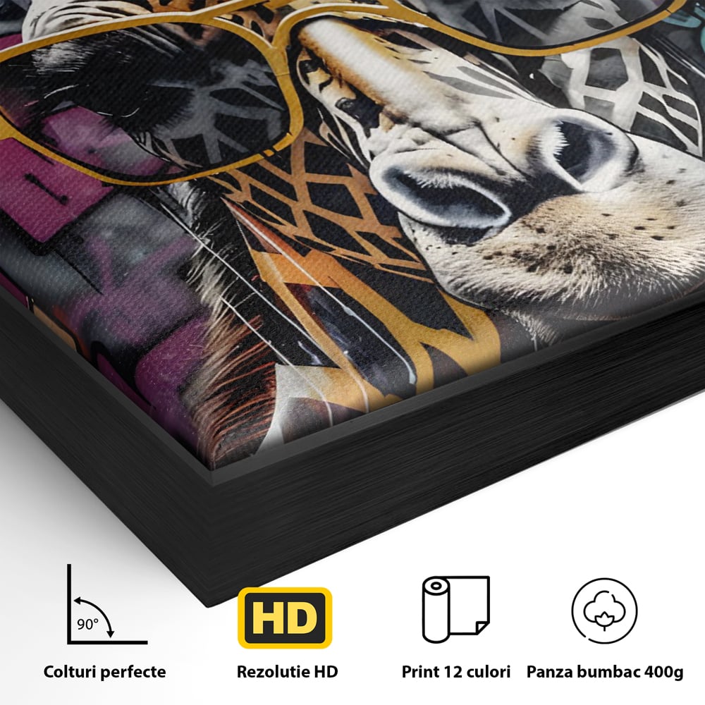 Tablou Canvas Premium LuxCanva® C1149, Safari Fashion , Culori, Plante, Natura, Moda, Animale, Living Room, Relaxare, Culori Vibrante