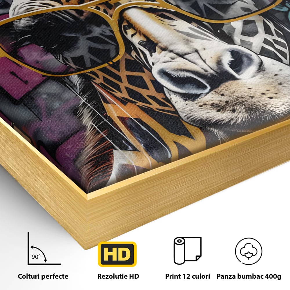 Tablou Canvas Premium LuxCanva® C1149, Safari Fashion , Culori, Plante, Natura, Moda, Animale, Living Room, Relaxare, Culori Vibrante