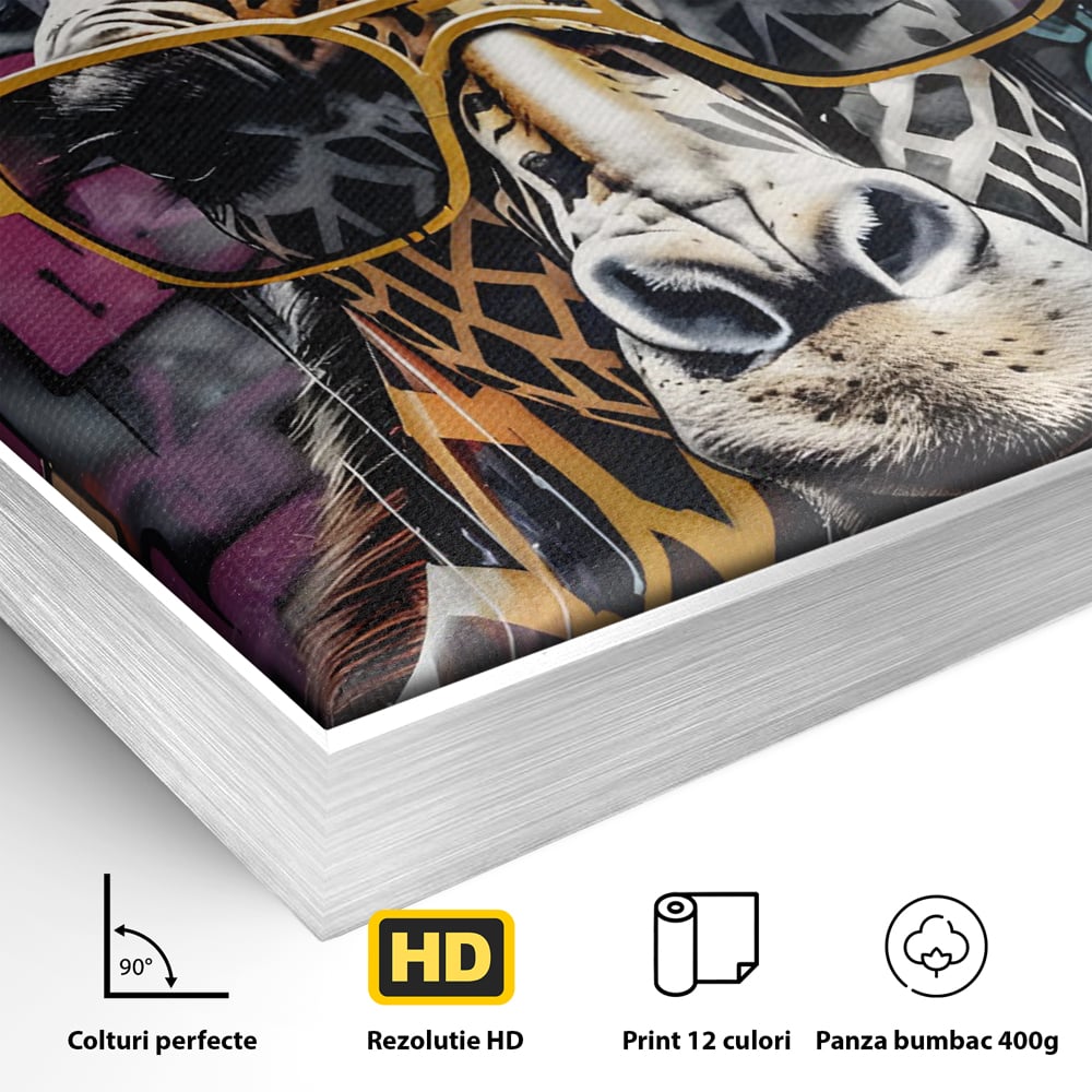 Tablou Canvas Premium LuxCanva® C1149, Safari Fashion , Culori, Plante, Natura, Moda, Animale, Living Room, Relaxare, Culori Vibrante
