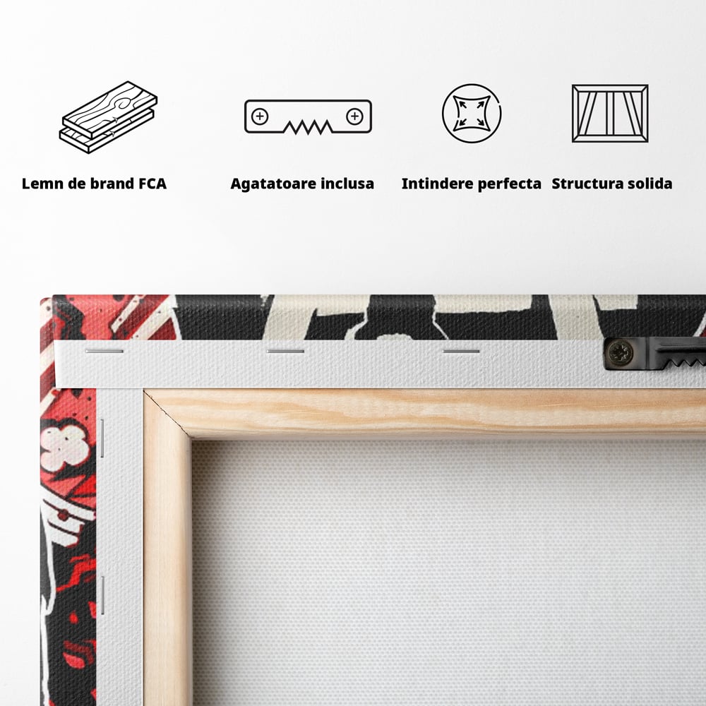 Tablou Canvas Premium LuxCanva® C1152, Message From The Apes , Culori, Animals, Jungle, Monkey, Game Room, Bar, Relaxare, Culori Vibrante