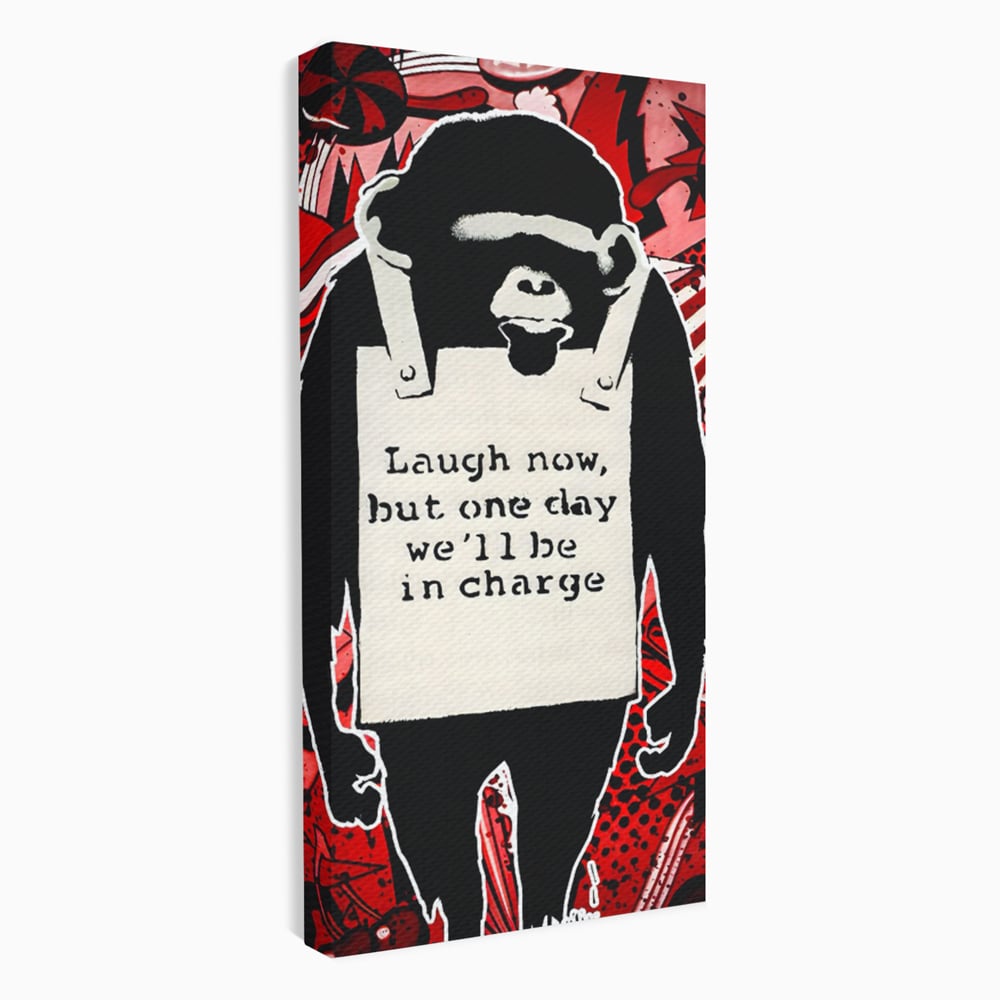 Tablou Canvas Premium LuxCanva® C1152, Message From The Apes , Culori, Animals, Jungle, Monkey, Game Room, Bar, Relaxare, Culori Vibrante