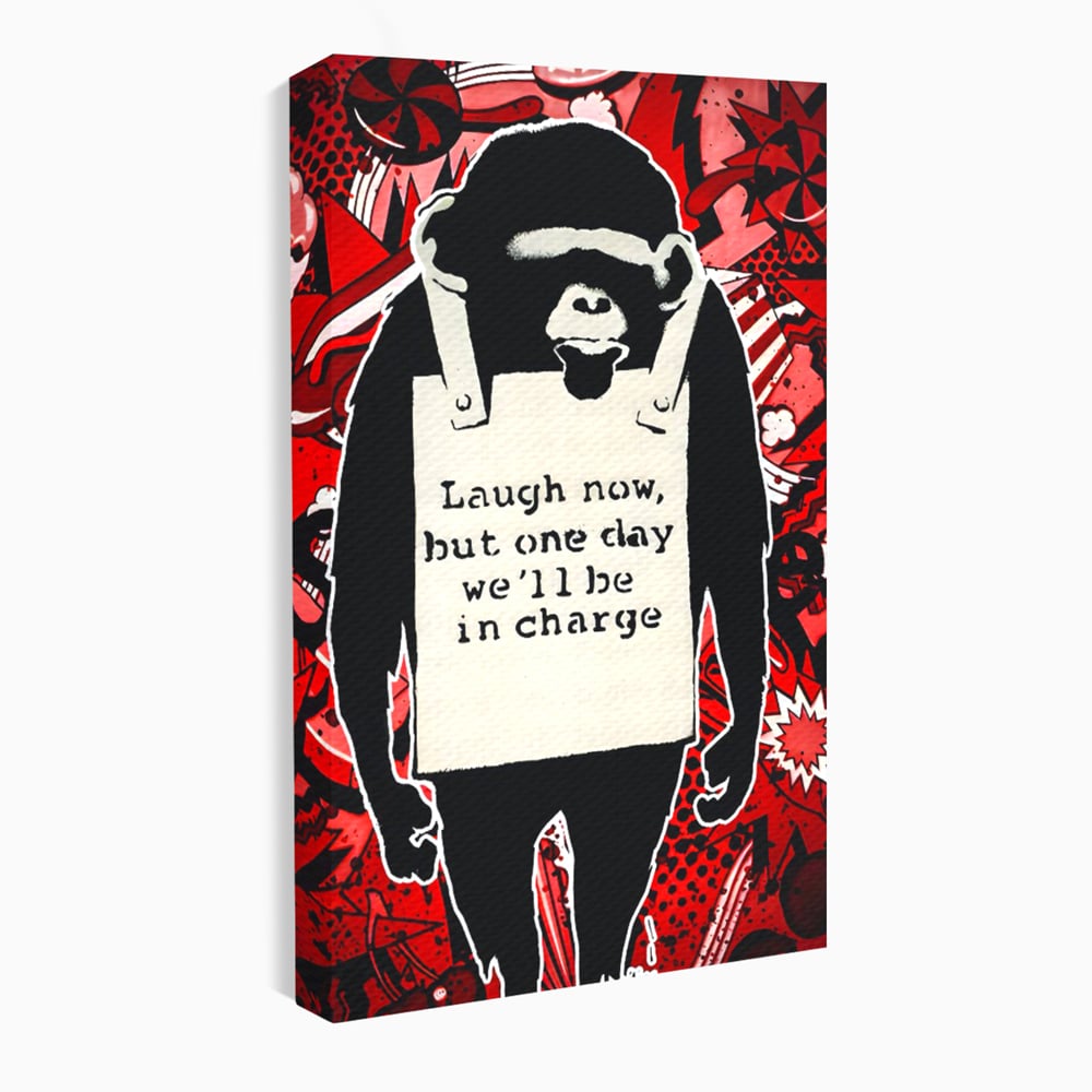 Tablou Canvas Premium LuxCanva® C1152, Message From The Apes , Culori, Animals, Jungle, Monkey, Game Room, Bar, Relaxare, Culori Vibrante