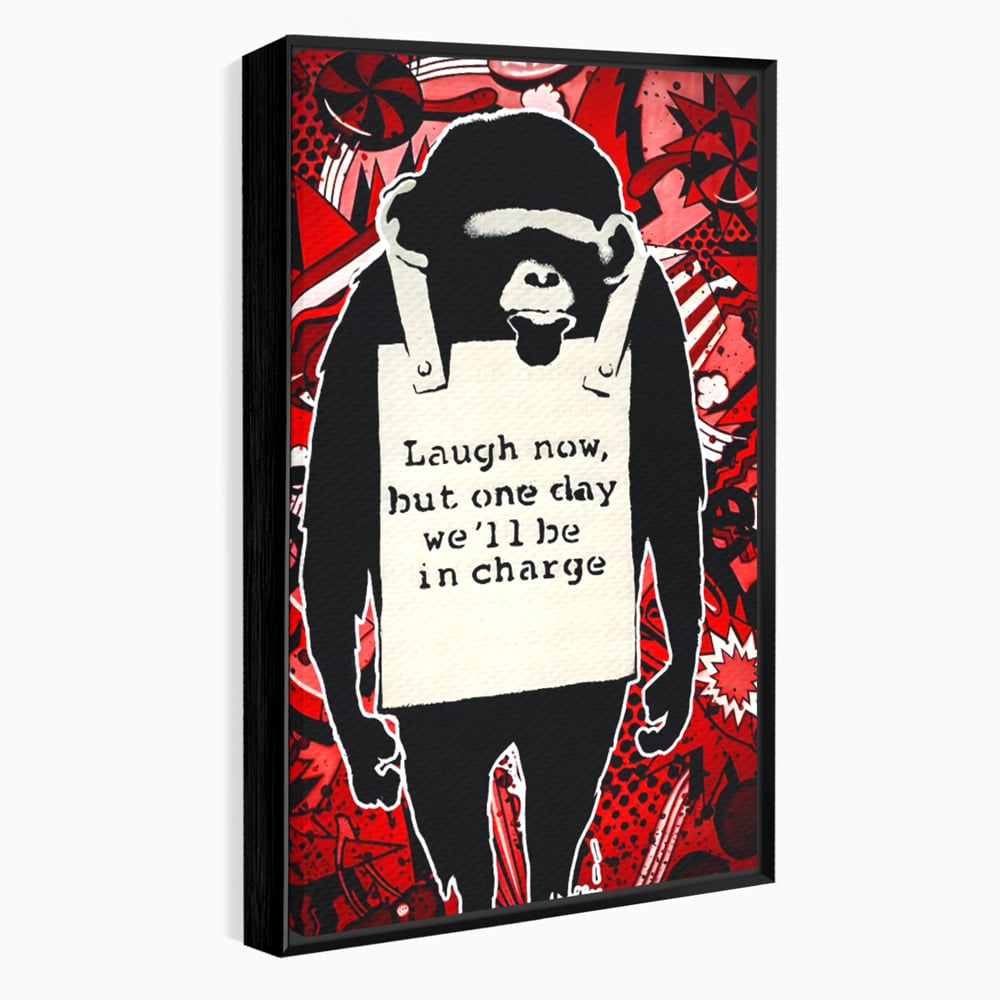 Tablou Canvas Premium LuxCanva® C1152, Message From The Apes , Culori, Animals, Jungle, Monkey, Game Room, Bar, Relaxare, Culori Vibrante