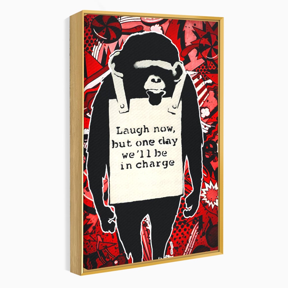 Tablou Canvas Premium LuxCanva® C1152, Message From The Apes , Culori, Animals, Jungle, Monkey, Game Room, Bar, Relaxare, Culori Vibrante