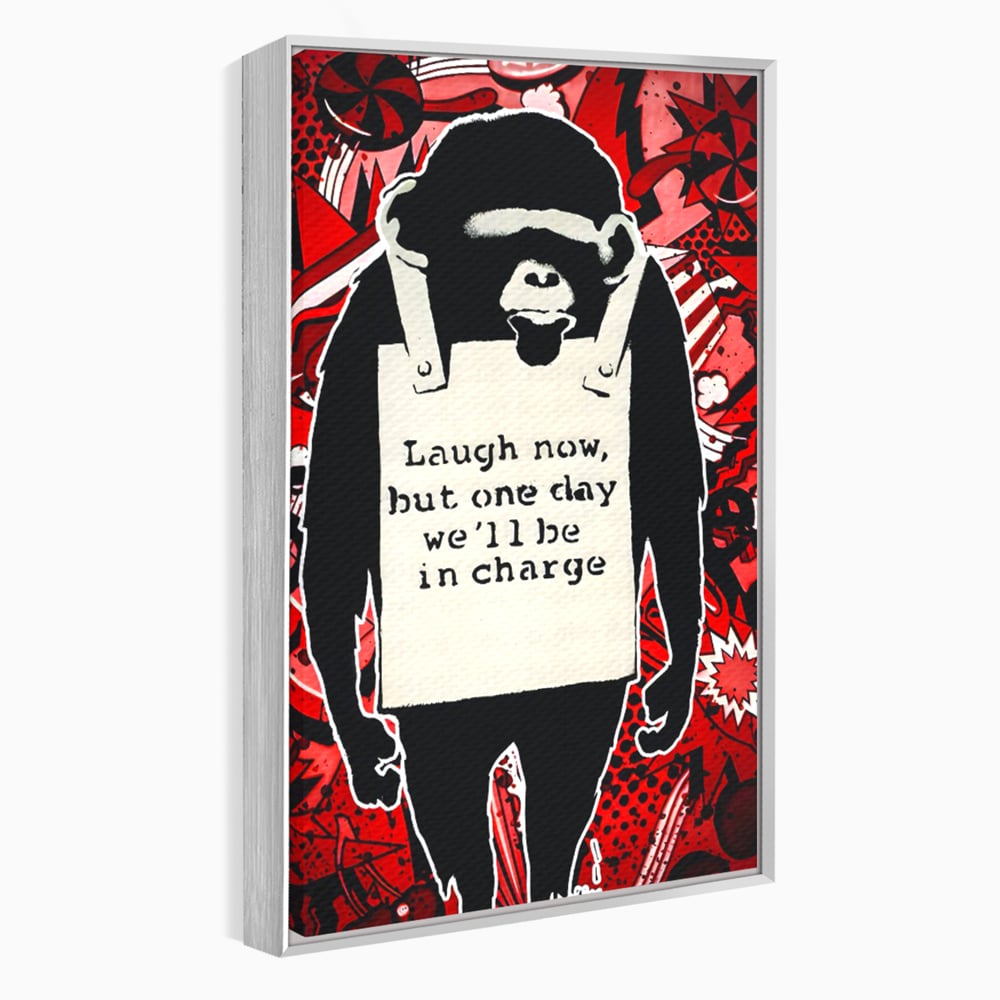 Tablou Canvas Premium LuxCanva® C1152, Message From The Apes , Culori, Animals, Jungle, Monkey, Game Room, Bar, Relaxare, Culori Vibrante