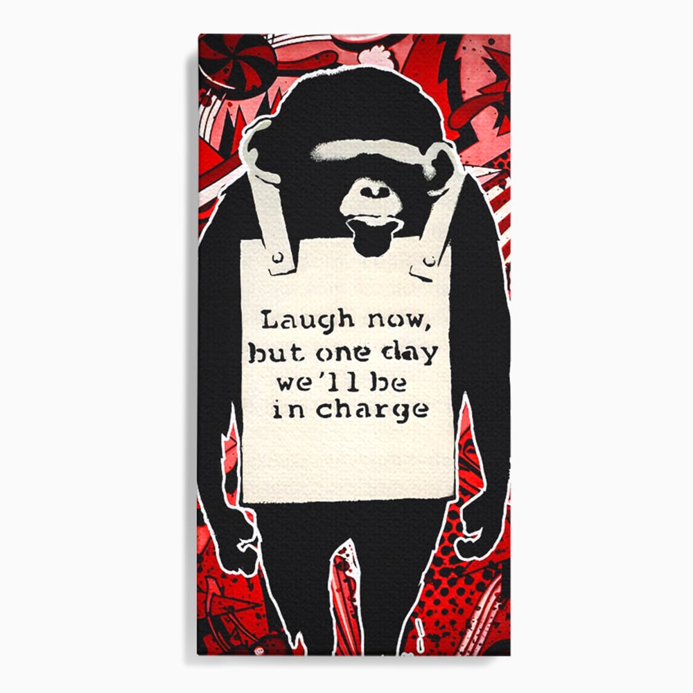 Tablou Canvas Premium LuxCanva® C1152, Message From The Apes , Culori, Animals, Jungle, Monkey, Game Room, Bar, Relaxare, Culori Vibrante