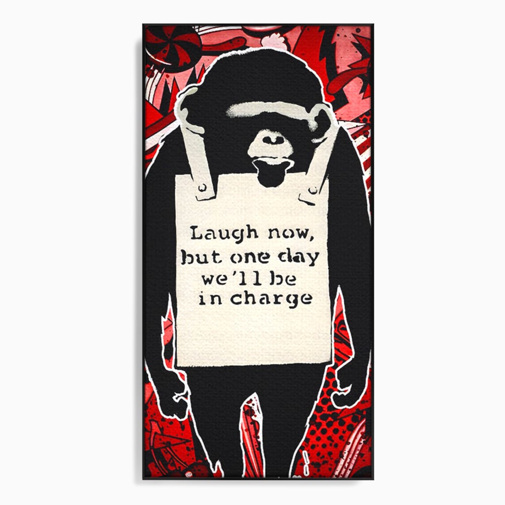 Tablou Canvas Premium LuxCanva® C1152, Message From The Apes , Culori, Animals, Jungle, Monkey, Game Room, Bar, Relaxare, Culori Vibrante