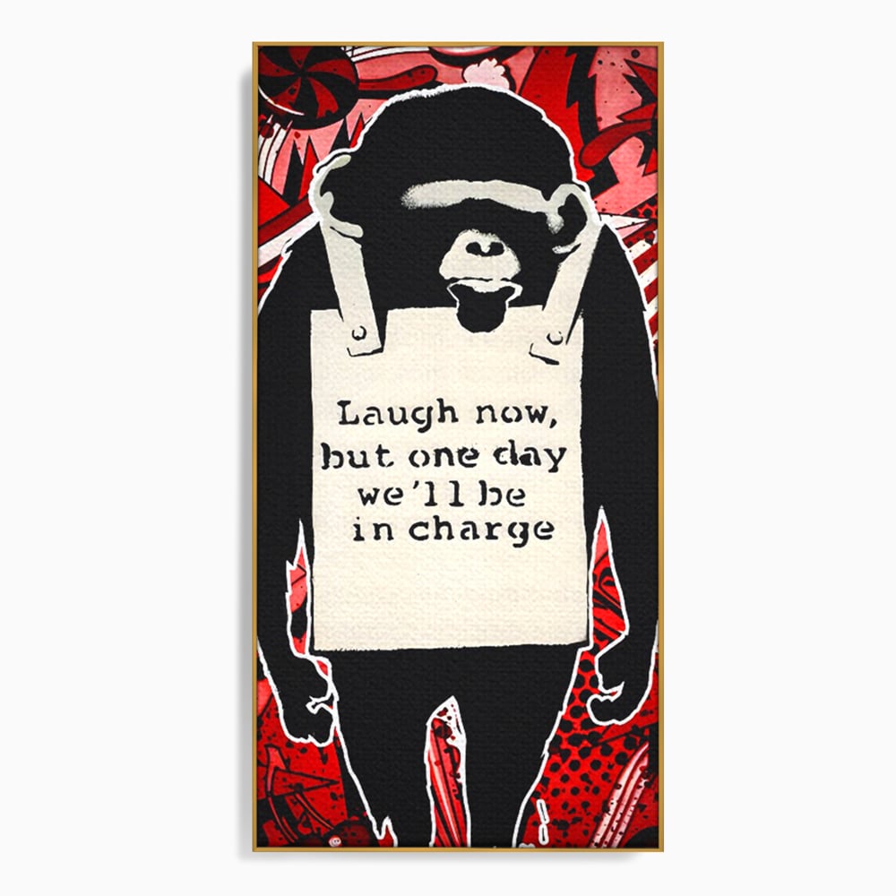 Tablou Canvas Premium LuxCanva® C1152, Message From The Apes , Culori, Animals, Jungle, Monkey, Game Room, Bar, Relaxare, Culori Vibrante