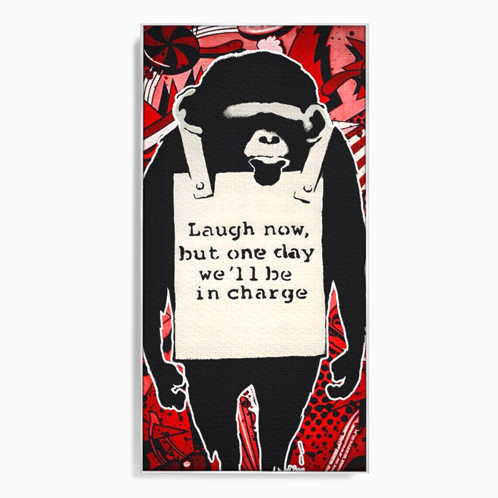 Tablou Canvas Premium LuxCanva® C1152, Message From The Apes , Culori, Animals, Jungle, Monkey, Game Room, Bar, Relaxare, Culori Vibrante