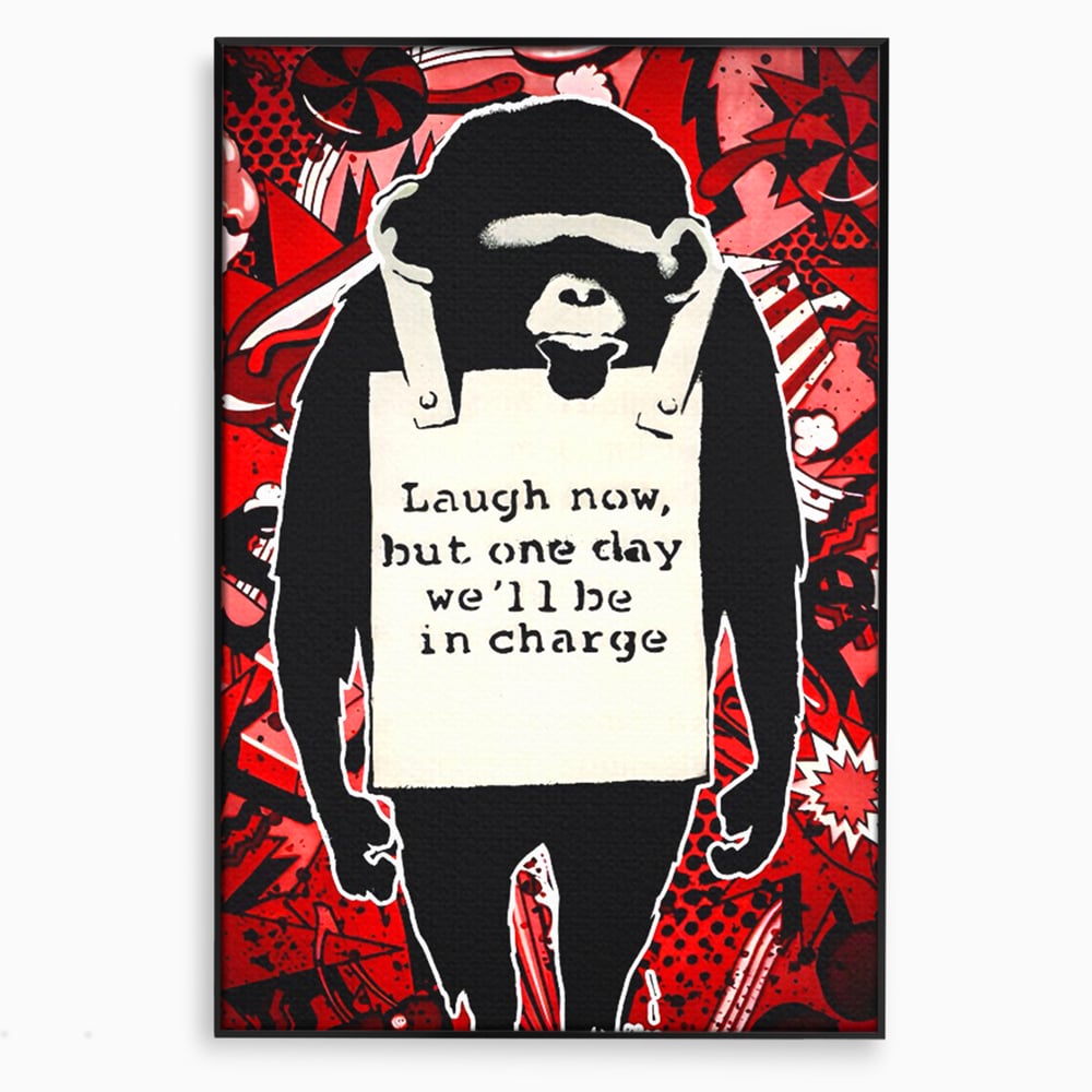 Tablou Canvas Premium LuxCanva® C1152, Message From The Apes , Culori, Animals, Jungle, Monkey, Game Room, Bar, Relaxare, Culori Vibrante