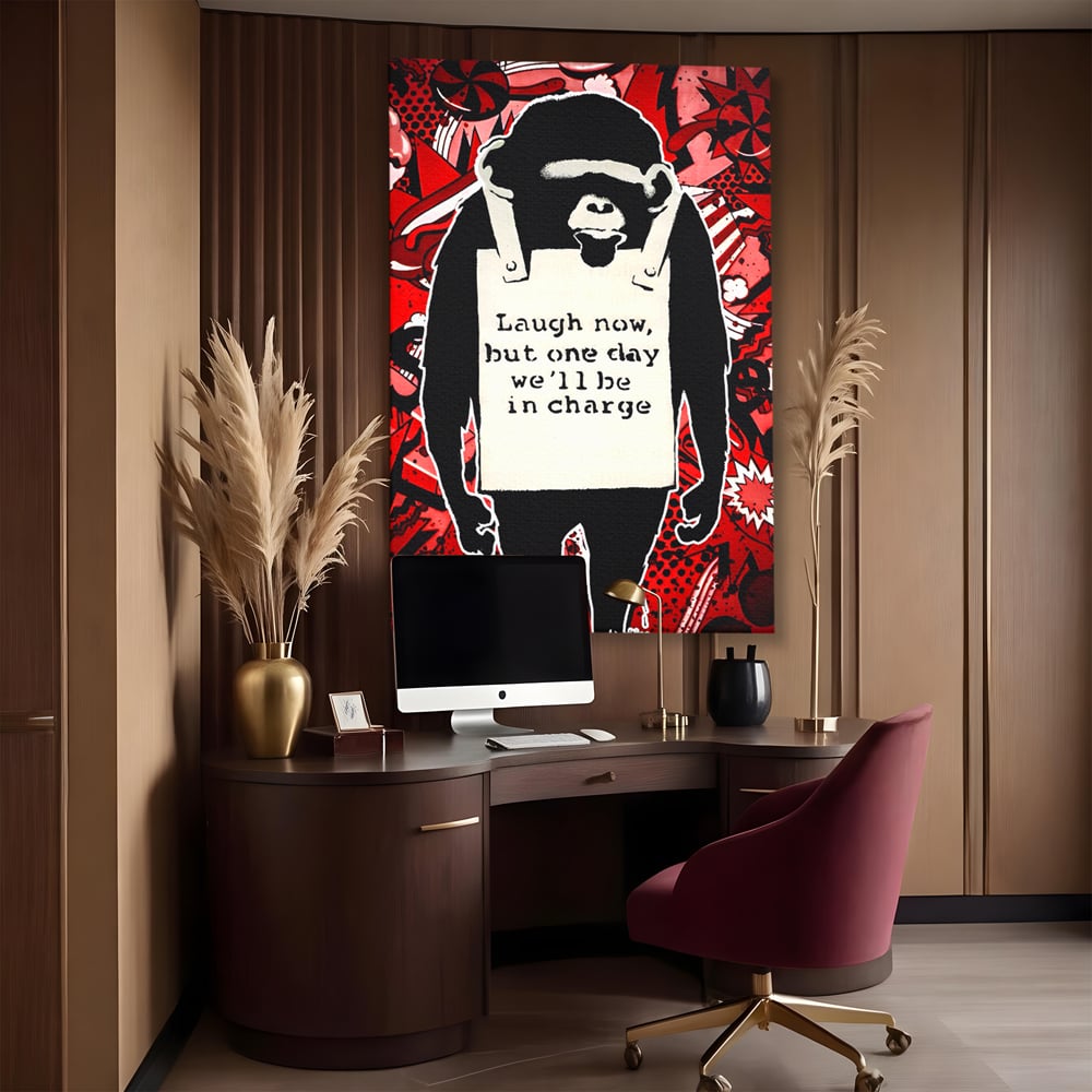 Tablou Canvas Premium LuxCanva® C1152, Message From The Apes , Culori, Animals, Jungle, Monkey, Game Room, Bar, Relaxare, Culori Vibrante