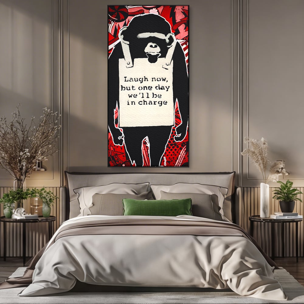 Tablou Canvas Premium LuxCanva® C1152, Message From The Apes , Culori, Animals, Jungle, Monkey, Game Room, Bar, Relaxare, Culori Vibrante