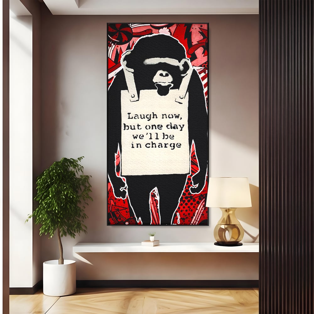 Tablou Canvas Premium LuxCanva® C1152, Message From The Apes , Culori, Animals, Jungle, Monkey, Game Room, Bar, Relaxare, Culori Vibrante