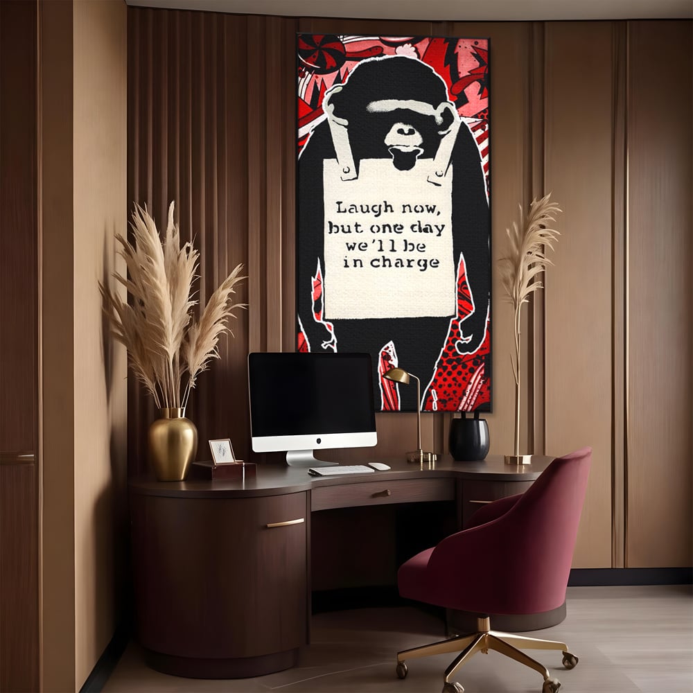 Tablou Canvas Premium LuxCanva® C1152, Message From The Apes , Culori, Animals, Jungle, Monkey, Game Room, Bar, Relaxare, Culori Vibrante