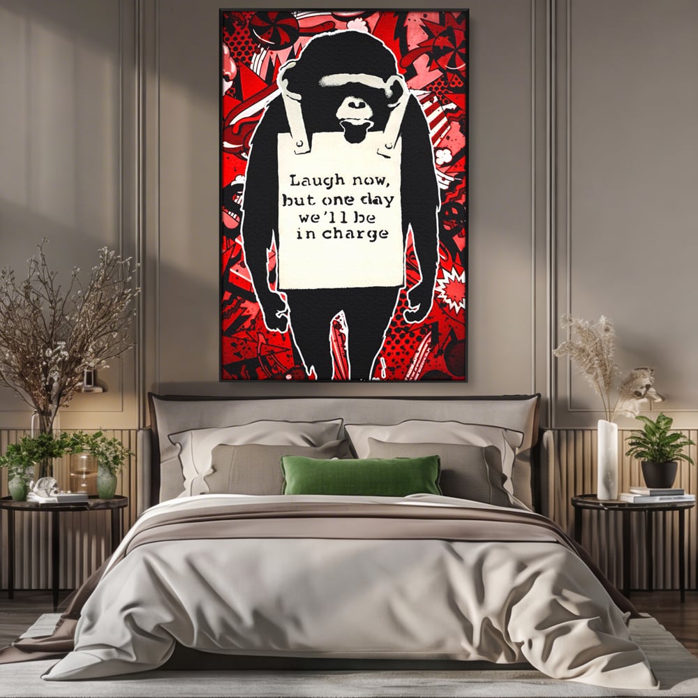 Tablou Canvas Premium LuxCanva® C1152, Message From The Apes , Culori, Animals, Jungle, Monkey, Game Room, Bar, Relaxare, Culori Vibrante