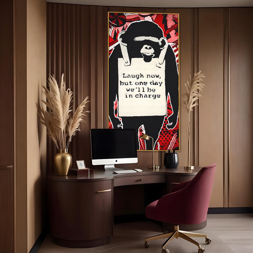 Tablou Canvas Premium LuxCanva® C1152, Message From The Apes , Culori, Animals, Jungle, Monkey, Game Room, Bar, Relaxare, Culori Vibrante