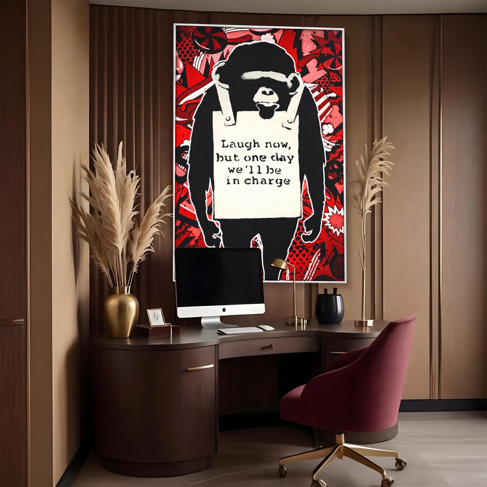Tablou Canvas Premium LuxCanva® C1152, Message From The Apes , Culori, Animals, Jungle, Monkey, Game Room, Bar, Relaxare, Culori Vibrante
